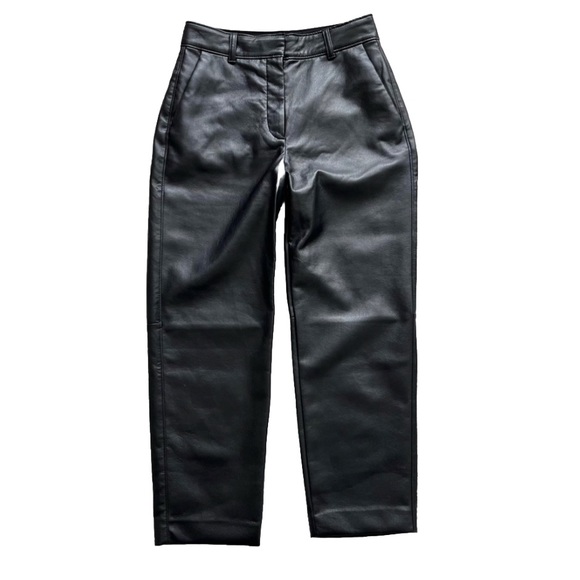 BABATON ARITZIA BLACK VEGAN LEATHER PANTS SIZE 4 CHIC MINIMALIST CONTEMPORARY - Picture 9 of 9